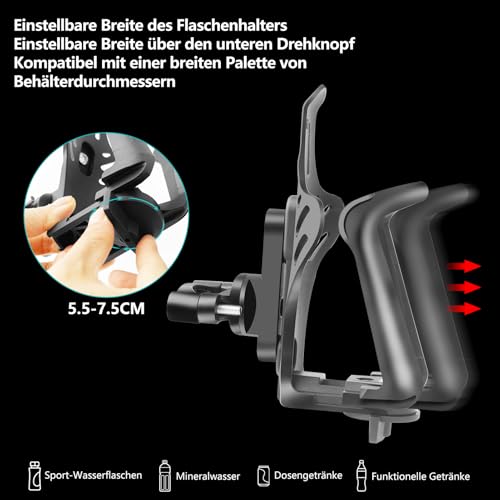Pmeiduo Bicycle Drink Holder Bottle Holder for Frame and Handlebar Black, Plastic, Aluminum Alloy - Image 3