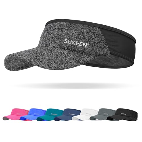 Sukeen Sports Sun Visor Men Women Lightweight Packable Cooling Stretchy Visor Hat for Running, Tennis, Golf