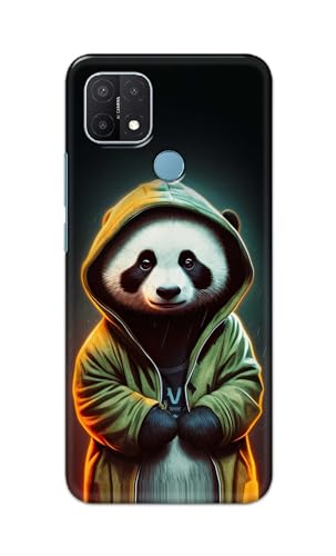 Image of Printed Hard Back Cover Case for Oppo A15 | Oppo A15s Back Cover (Cartoon Panda) -1111