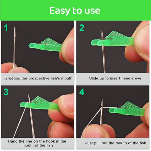 Fish Type Sewing Machine Needle Threader, 2024 Upgrade Automatic Sewing Needle Threading Machine, Simple Needle Threader, Fast Sewing Machine Ring Needle Threader Self Threading Tool (Green-10pc) - Thumbnail 2