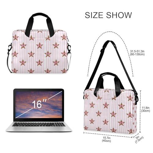 Funda para laptop de 15.6 pulgadas con asa y correa rosa miniatura 5