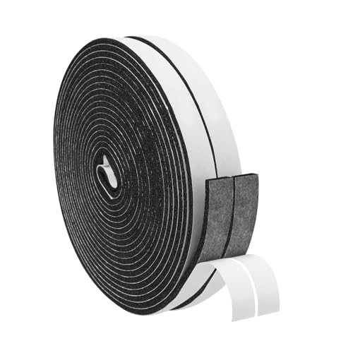 Image of DGSL Foam Weather Stripping, 1 /2 inch x1 /8 inch, 33Ft Door Window Seal Tape | Self Adhesive Weatherstrip AC Foam Tape for Window Gaps, Door Frame, Soundproof Insulation