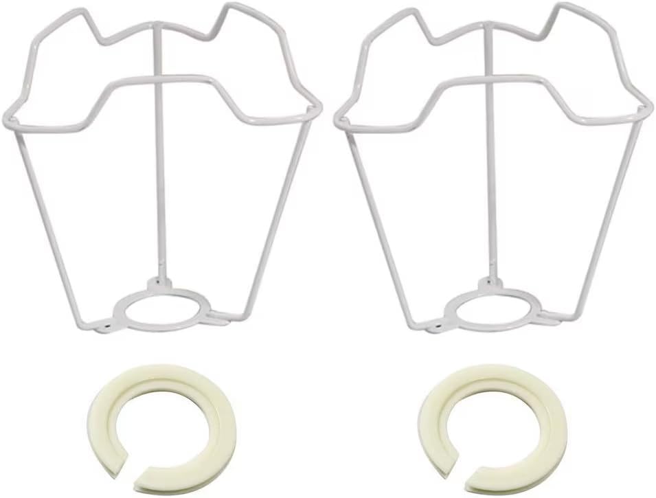 5" Premium Shade Carrier for Lampshade with Duplex Fitting | Continental (ES 41mm) to UK (29mm) Reducing Ring Included | Fits Most Types of Lamp | ES SES BC SBC UK (Pack of 2)