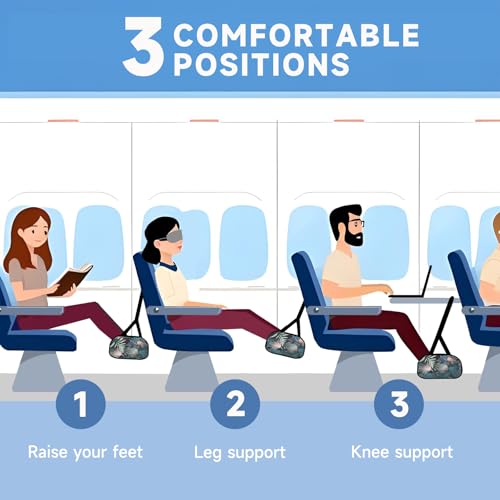Portable Footrest Hammock for Air Travel, Work on Desk, Provides Support for Leg, Made by Soft Memory Foam, Relieve Leg Pressure, Car & Office Essentials