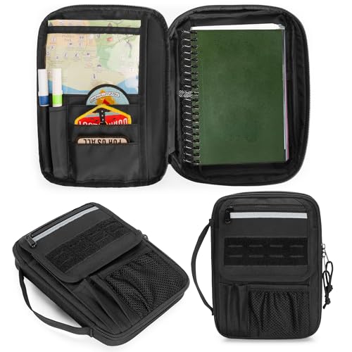 Damero Aufbewahrungstasche für Tagebuchbedarf, kompatibel mit Notizbüchern, 22,86 x 16,51 cm, Reise-Organizer-Halter für A5-Notizbücher, Planer, Stifte, Tagebuchbedarf und Zubehör, Schwarz