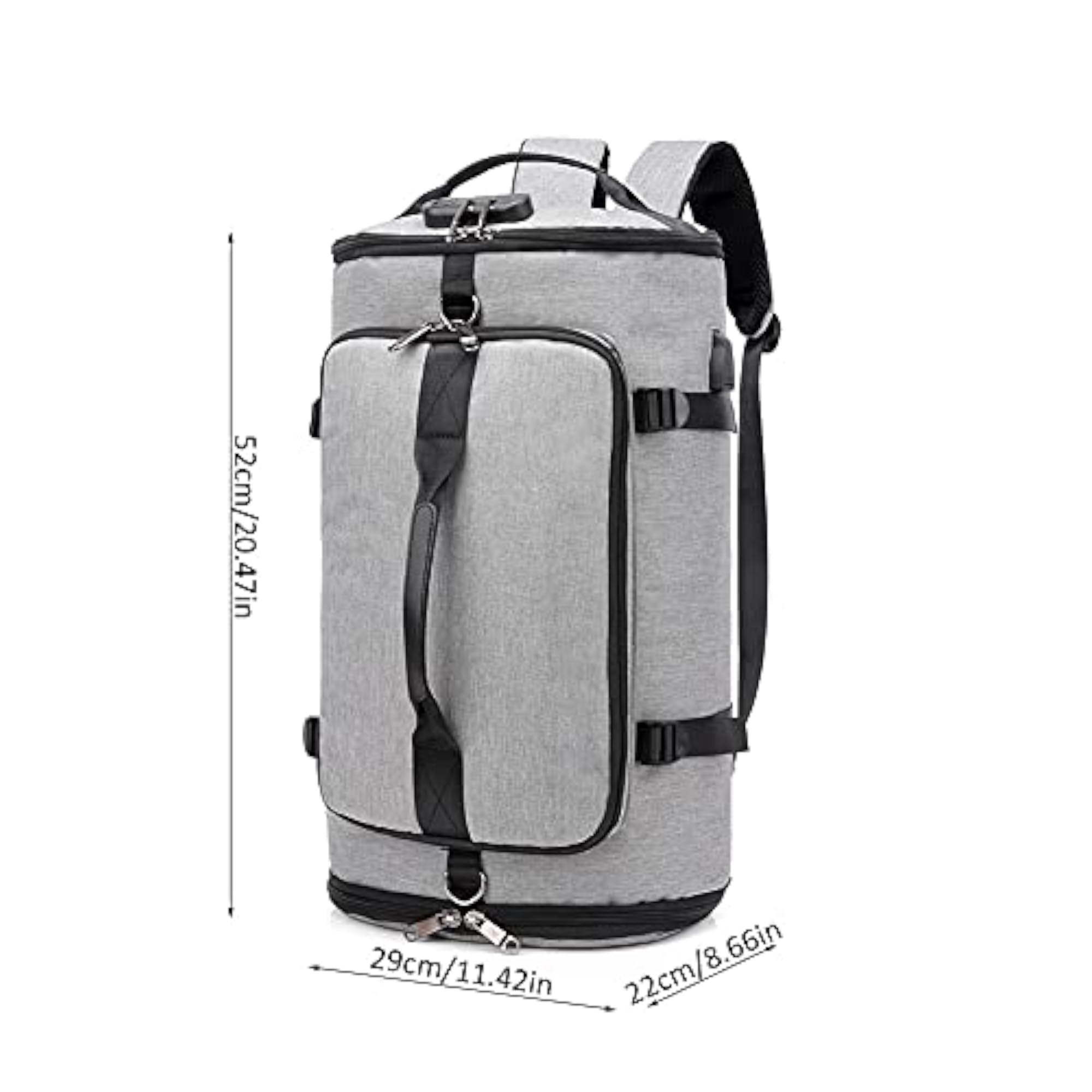 Convenient Grey Backpack with USB Interface for Travel
