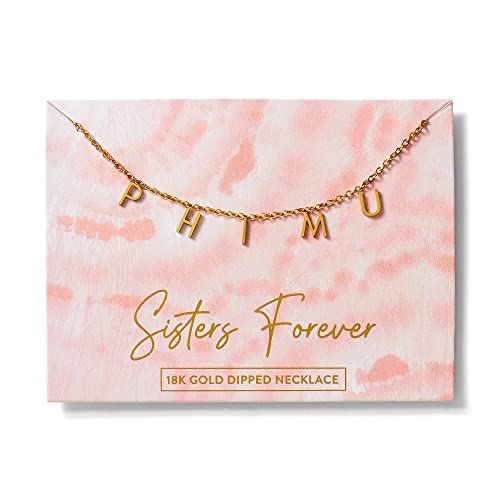 Sorority Shop Phi Mu Necklace — PM Name Necklace, 18K Gold Plated Sorority Gifts Necklace, Long-Lasting Phi Mu Gifts for Women2