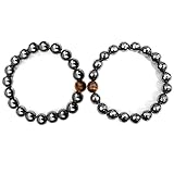 Hematite Bracelet Anxiety Balance Root Chakra Absorbs Negative Energy, Health Care Jewelry Pain Relief Gift for Men and Women (BraceletA)