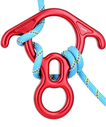 CyberDyer 50KN Figure 8 Descender, Rescue Figure 8 Descender Gear with Large Bent Ears Belay Slots for Belaying Rappelling Rock Climbing Training Emergency Aerial Yoga Kit Fall Arrester (Red) CyberDyer 50KN Figure 8 Descender, Rescue Figure 8 Descender Gear with Large Bent Ears Belay Slots for Belaying Rappelling Rock Climbing Training Emergency Aerial Yoga Kit Fall Arrester (Red)