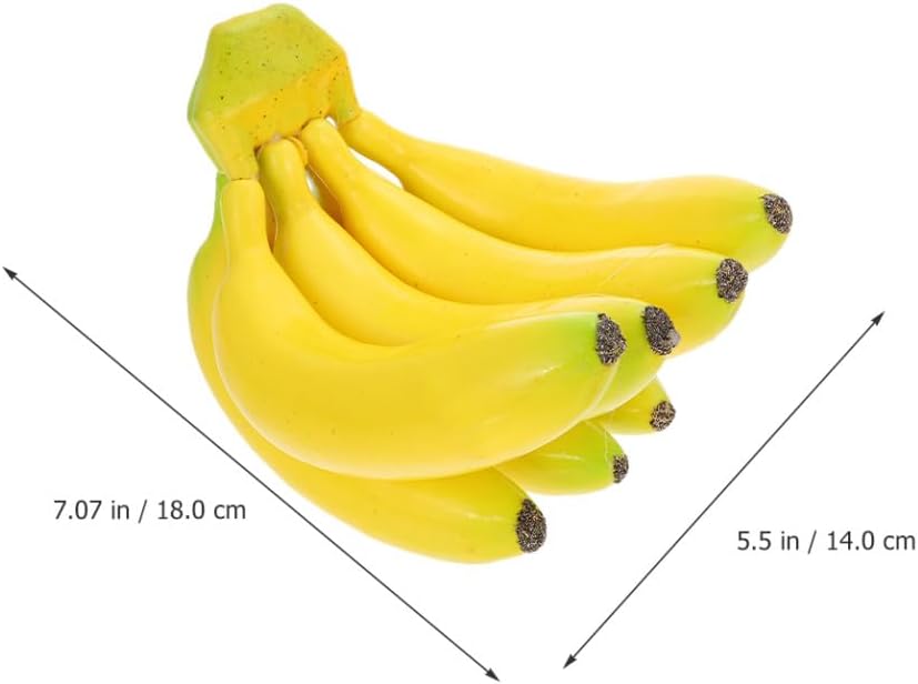Fake Banana Cluster Artificial Banana Ornament 2pcs Decorative Fake Fruits for Home Décor Restaurant Display and Fruit Photography Props