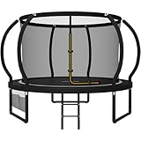 JUMMICO Trampoline d'extérieur Ø 228/305/366/427/488 cm avec Filet de sécurité et échelle, Trampoline de Loisirs certifié GS pour Enfants, Cadre avec revêtement antirouille, capacité de Charge 150kg