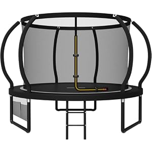 JUMMICO Trampolin Outdoor Ø 228/305/366/427/488 cm mit Schutznetz und Leiter, GS-geprüftes Freizeit-Trampolin für Kinder und Erwachsene, Rahmen mit Rostschutzbeschichtung, Belastbarkeit 150kg