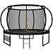 JUMMICO Trampolin Outdoor Ø 228/305/366/427/488 cm mit Schutznetz und Leiter, GS-geprüftes Freizeit-Trampolin für Kinder und Erwachsene, Rahmen mit Rostschutzbeschichtung, Belastbarkeit 150kg