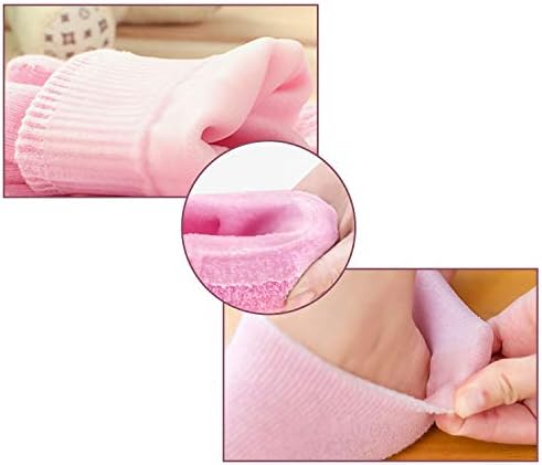 Pinkiou Moisturising Socks and Gloves Gel Inner Use for Cracked Foot Hands Whitening Softening (Pink)