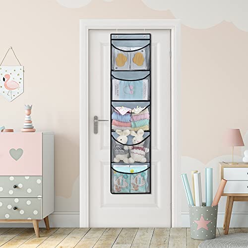 Fixwal 2 Pack Over The Door Organizer With 5 Large Pockets Foldable Hanging Closet Storage Baby Essentials Sundries Stuffed Animal Storage With 2 Metal Hooks #TOP6