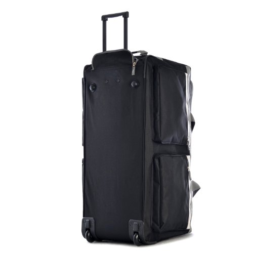 Olympia 8 Pocket Rolling Duffel Bag, Black, 33 inch