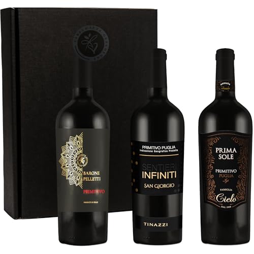 Geschenkset Primitivo | 3 hochwertige italienische Rotweine aus Apulien | trocken