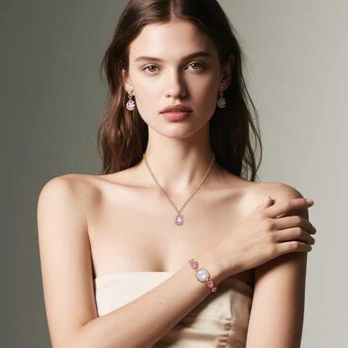 Imitación de piedra lunar en reloj de pulsera analógico de cuarzo 2