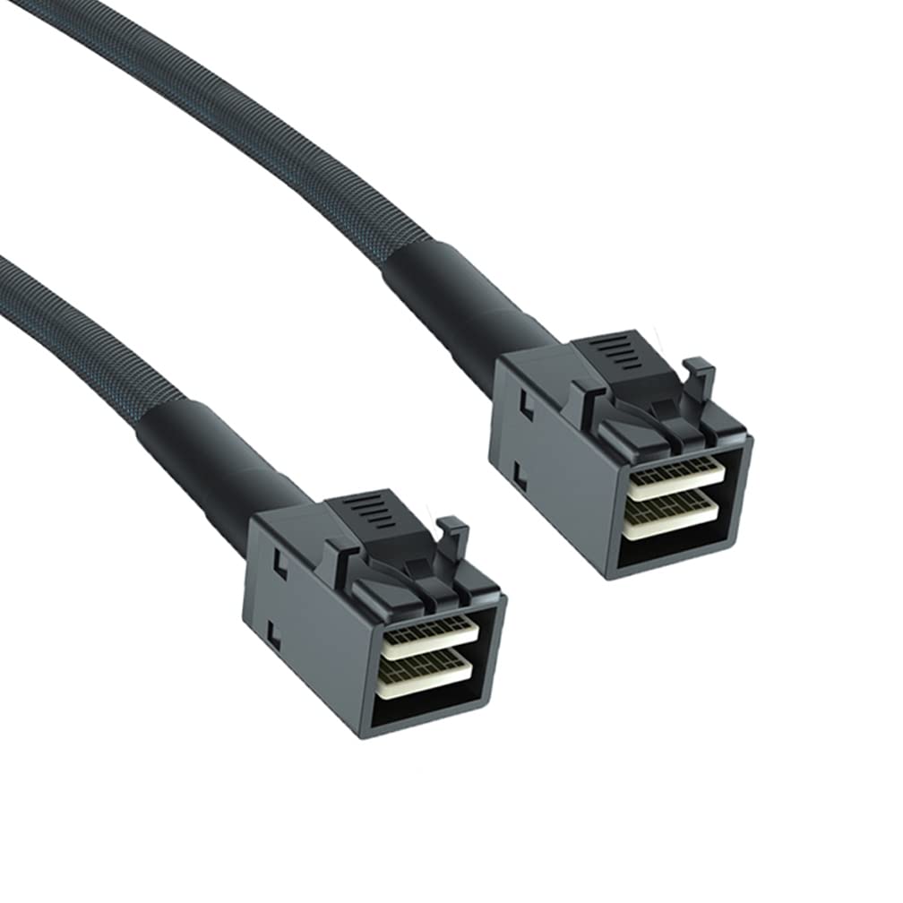 12G Internal Mini SAS HD SFF-8643 to SFF-8643 Cable, 0.8m Internal Mini SAS to Mini SAS Cable, 36 Pin, 12Gbps, 100-Ohm, with Sideband, Flexible, Support RAID, PCIE Controller, 0.8-Meter(2.6ft)