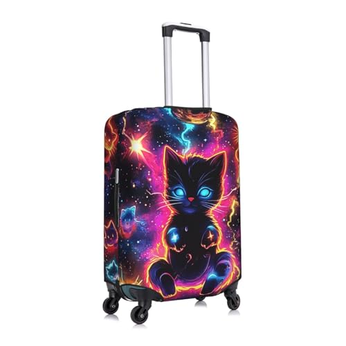 Space Cat Print Travel Luggage Cover Elastic Baggage Protector Fits 29-32 Inch Luggage3