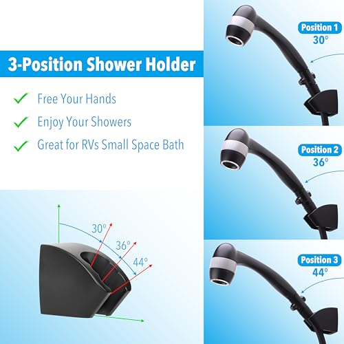 High Pressure RV Shower Head with Hose and On Off Switch, 3 Flow Rate for Saving Water, Matte Black by Awelife - Image 4