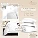 Pizuna Pure 100% Cotton King Duvet Cover with Shams, Luxurious 400 Thread Count Long Staple Cotton Sateen Weave with Hidden Button Closure (Combed White Cotton Duvet Covers King)