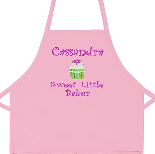 Miniatura 2 de THE APRONPLACE Delantal bordado personalizado Sweet Little Baker con nombre para niños, tallas para niños pequeños y niños, muy lindo, gran regalo