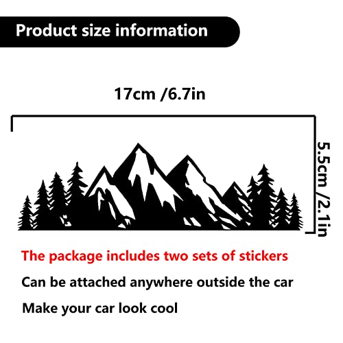 Vinyl Mountain Decal, Car Emblem Graphic, Uv Protection And Waterproof, Laptop Decal, Trunk Logo Decal Sticker, (Two Pack) #TOP1