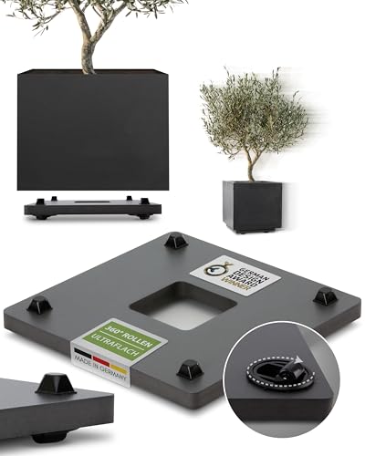 Pflanzwerk Pflanzkübel Untersetzer - Ultraflacher Designer Pflanzenroller...