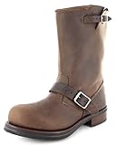  Buffalo Boots Unisex Biker Boots 1808A Brown Bikerstiefel Engineerstiefel mit Stahlkappe Braun 36 EU