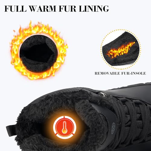 Womens Mens Barefoot Boots | Waterproof Winter Snow Boots | Warm Ankle Booties with Arch Support | Wide Width Hike Work Shoes | Zero Drop Sole |2