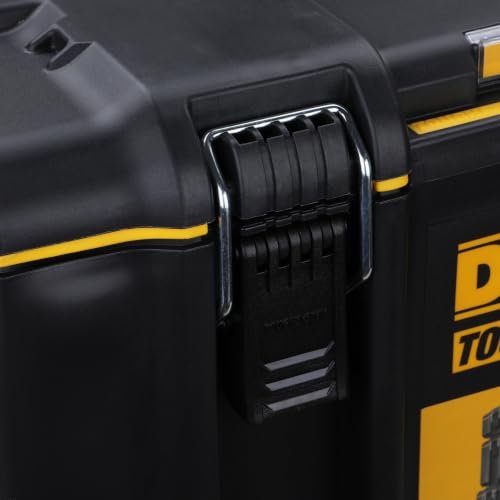 Heavy-duty toolbox with IP65 seal, 50kg load, auto-latching, removable tray, and tracker-ready design—ideal for secure, stackable jobsite tool storage. - 11