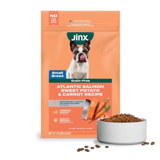 Jinx Premium Small Breed Dog Food Dry - Real Salmon & Sweet Potato Kibble with Superfoods for Immune Support & Probiotics for Digestive Support - No Fillers – 11.5lb