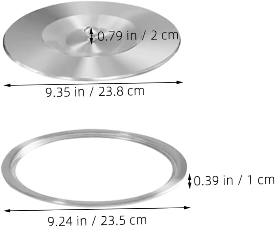 304 Stainless Steel Trash Can Lid with Embedded Countertop Grommet, round Garbage Bin Cover Replacement for Kitchen and Bathroom Waste Containers