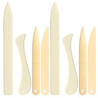 OhebEsx Falzbein für Papier, 8-teiliges Buchbinder Set Mit Geraden & Gebogenen Falzmessern, Imitiertes Knochenmaterial, Ideal Für Buchbinden Papierverarbeitung Kreativprojekte