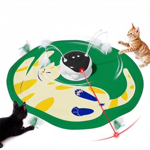 Gardner Pet 2026 新登場 猫用 7in1 多機能インタラクティブトイ 充電式 AI 感知自動運転 360° 自動回転 LED ライト 隠れん坊カバー 猫じゃらし ツインテール羽根 鈴ボール ニップボール 鳴き声機能付き 運動不足 ストレス解消 単独遊び対応 (猫色)（Amazon）