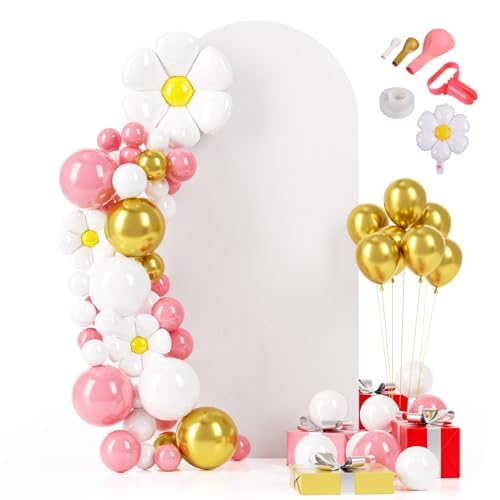 Bullpiano Arch Backdrop Cover Clearance, Spandex Fitted 6FT Backdrop Stand Covers White Pink Balloon Arch Covers Stretchy Backdrop for Wedding Birthday Party Banquet Decoration White