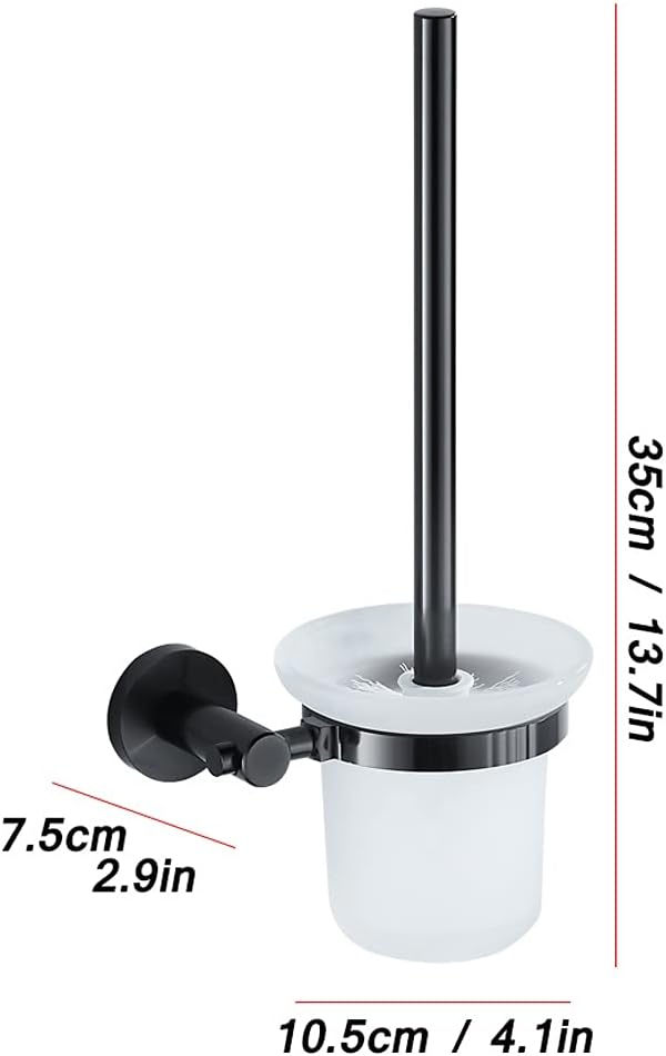 Toilet Brush Toilet Brush Holder Household Wall-Mounted Toilet Bowl Brush Bathroom 360° No Dead Angle Toilet Cleaning Brush Metal Toilet Brushs Set Bathroom Brush and Holder