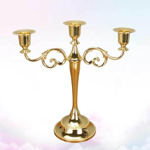 Bougeoir en alliage de zinc doré vintage pour décoration de restaurant et ornement de table - 5