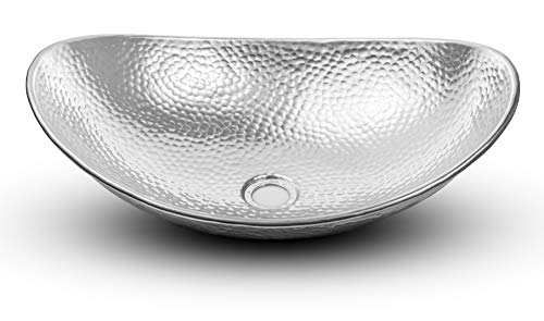 Monarch Abode 19486 Satin Silver Hand Hammered Harbor Bathroom Vessel Sink (19 Inches) #TOP7