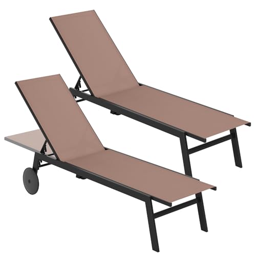 KOMFOTTEU Juego de 1 2 Tumbona de Jardín