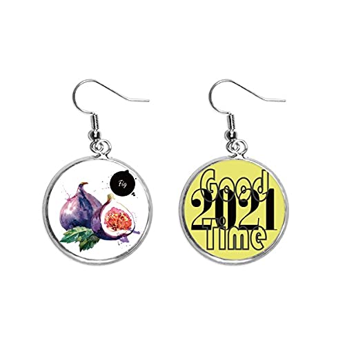 Pendientes de fruta de higo ligeros antialérgicos joyería oreja saludable