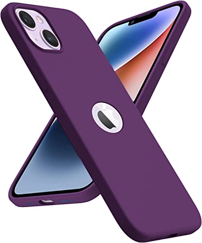 Image of Elzzi Liquid Silicone Cover Compatible with iPhone 14 Plus Case (6.7 inch) 3 Layer Microfiber Lining Covers Phone Cases Full Body Protective Wireless Charging Shockproof Back Cover (Grape Purple)