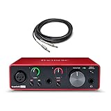 Focusrite Scarlett Solo 3rd Gen USB Audio Interface Bundle with 10-Feet 1/4 to 1/4 Inch 8mm TS Cable (2 Items)