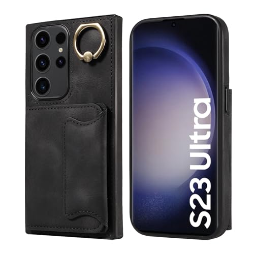 Étui portefeuille en cuir PU avec support rotatif pour Samsung S23 Ultra
