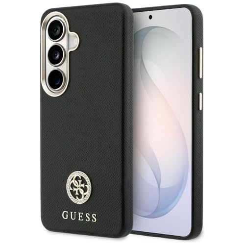 CG MOBILE Guess Logo rond avec cristaux compatible avec MagSafe Coque pour Samsung Galaxy S26 (noir)