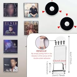 KASESSS Lot de 24 Pièces Accroche Vinyle Mural Petit, Support Vinyle Mural en Acrylique, Porte Vinyle Mural Autocollant, Etagere Vinyle sans Percer Etagere Transparente pour Disque Vinyle CD et DVD - Les Beatles, Paul McCartney, John Lennon, RIngo Starr, George Harrison KASESSS Lot de 24 Pièces Accroche Vinyle Mural Petit, Support Vinyle Mural en Acrylique, Porte Vinyle Mural Autocollant, Etagere Vinyle sans Percer Etagere Transparente pour Disque Vinyle CD et DVD – Image 2