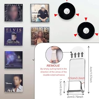 KASESSS Lot de 24 Pièces Accroche Vinyle Mural Petit, Support Vinyle Mural en Acrylique, Porte Vinyle Mural Autocollant, Etagere Vinyle sans Percer Etagere Transparente pour Disque Vinyle CD et DVD - Les Beatles, Paul McCartney, John Lennon, RIngo Starr, George Harrison KASESSS Lot de 24 Pièces Accroche Vinyle Mural Petit, Support Vinyle Mural en Acrylique, Porte Vinyle Mural Autocollant, Etagere Vinyle sans Percer Etagere Transparente pour Disque Vinyle CD et DVD – Image 2