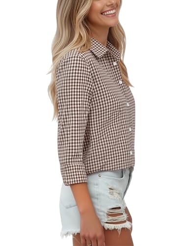 Image of Soft Wrinkle-Free Button Down Stretch Shirts for Women, Breathable Moisture-Wicking Casual Work Dress Tops