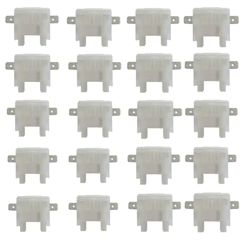Image of KafTon Pack of 20 White Inline Blade Fuse Holder Standard Blade Fuses Car Auto